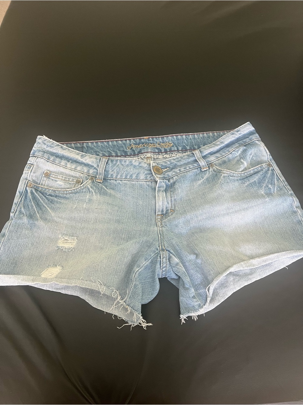 American Eagle Outfitters Light Blue Distressed Denim Shorts
